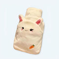 ぬいぐるみウサギの湯たんぽ、柔らかいニンジンデザイン、保温、冬用、1000ml、The Plush Company
