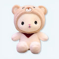 クマの帽子をかぶった柔らかいウサギのぬいぐるみ、抱きしめたくなる、25cm、The Plush Company