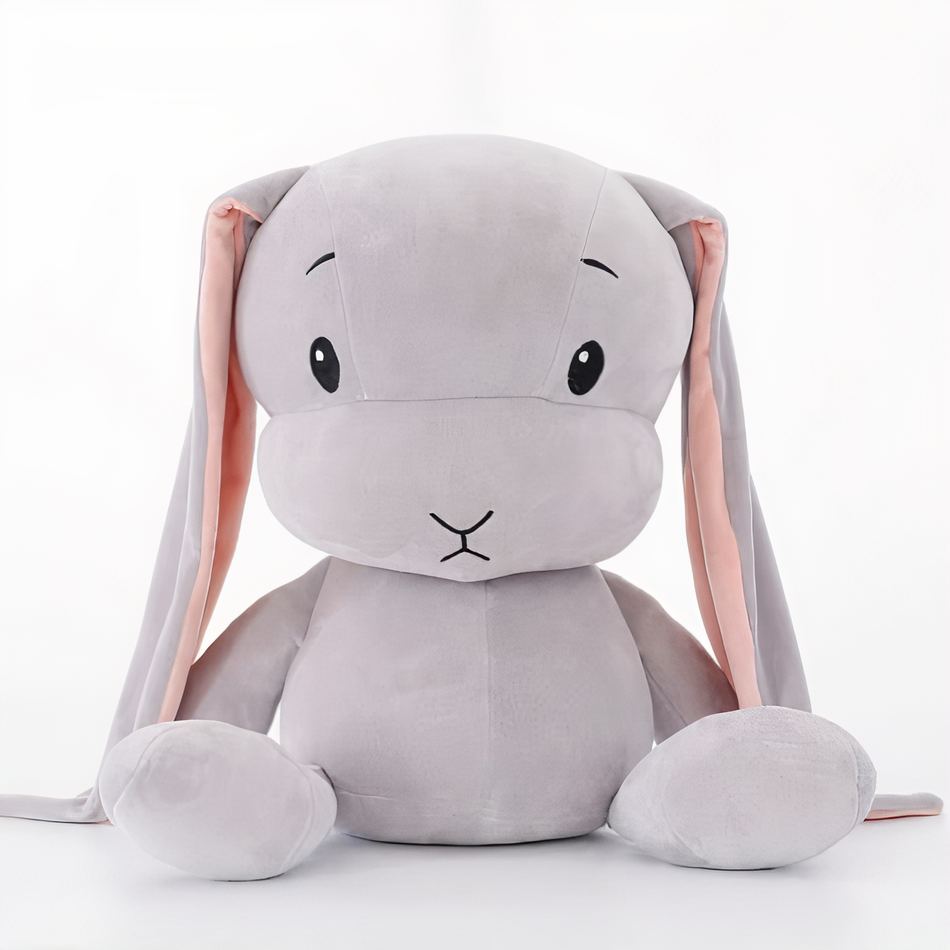 柔らかくて抱き心地の良い、かわいいウサギのぬいぐるみ（65cm / グレー）。The Plush Company