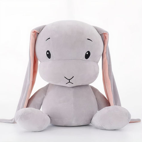 柔らかくて抱き心地の良い、かわいいウサギのぬいぐるみ（65cm / グレー）。The Plush Company