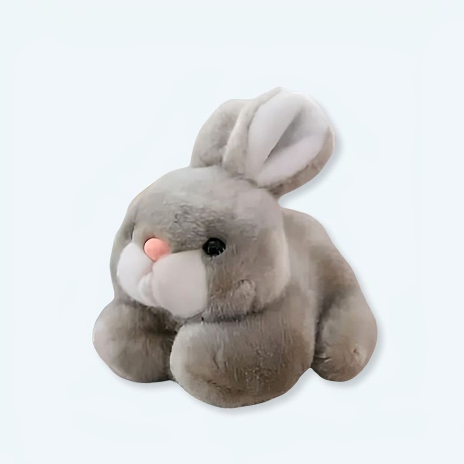 柔らかいグレーのぬいぐるみウサギ、抱きしめたくなるような、お子様に優しい、20cm、The Plush Company