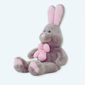 巨大で柔らかく抱きしめたくなるグレーのウサギのぬいぐるみ、100cm、子供用サイズ、The Plush Company