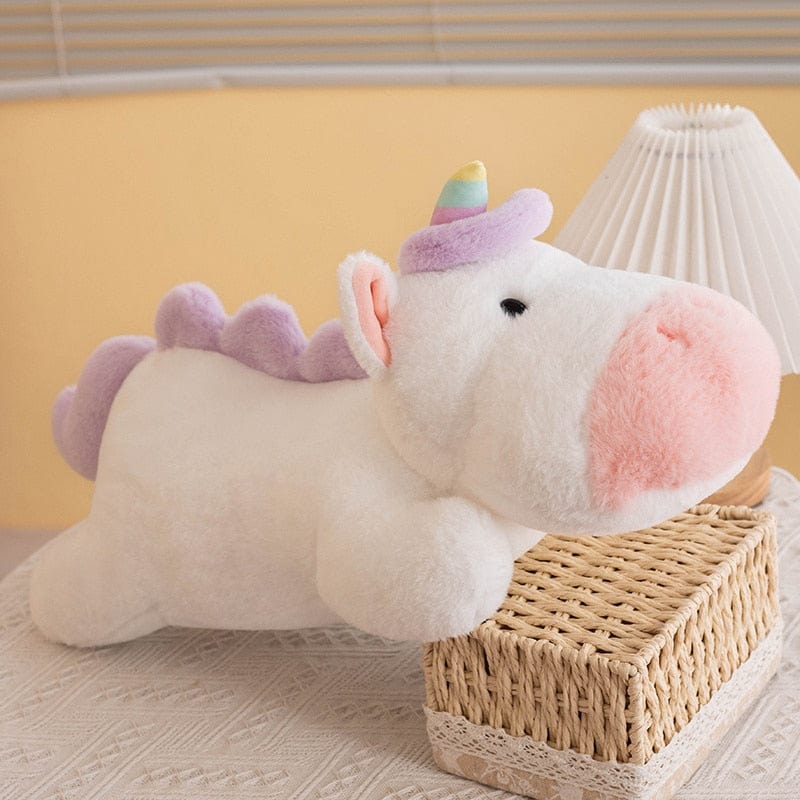 抱きしめたい白いユニコーンのぬいぐるみ