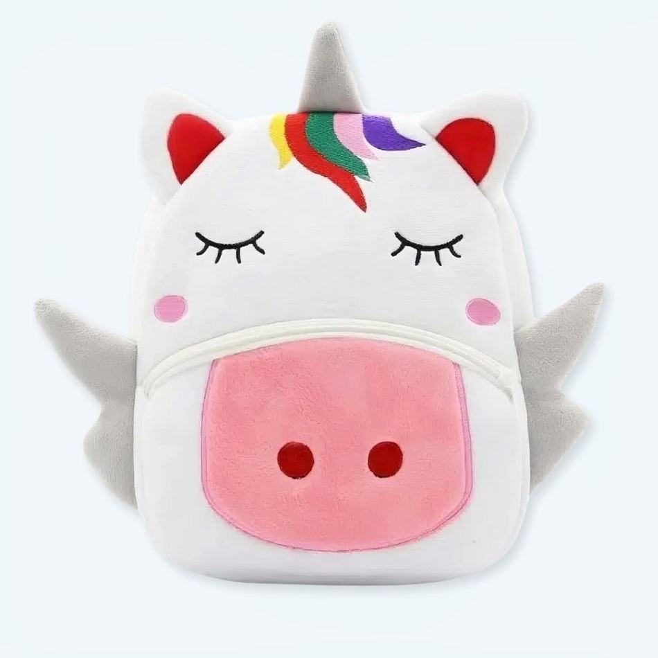 白いユニコーンのぬいぐるみバックパック、子供のための柔らかくて魔法のよう、The Plush Company