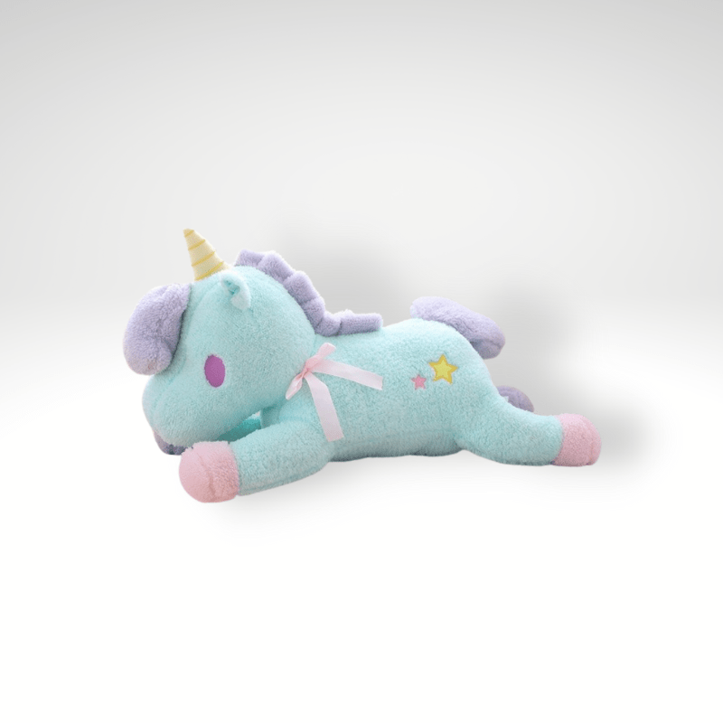 キャンディブルーとピンクのユニコーンぬいぐるみ 25CM / ブルー