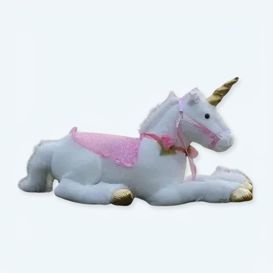 お子様の夢を叶える、柔らかい白いユニコーン馬のぬいぐるみ - The Plush Company