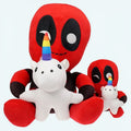 柔らかくて抱きしめたくなる、カラフルな、楽しいデッドプールのユニコーンぬいぐるみ、30cm、The Plush Company