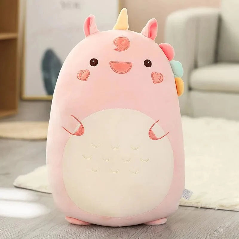 ピンクで笑顔のスクイシュマロユニコーンぬいぐるみ、45cm