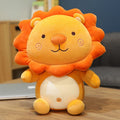 幸せなオレンジ色のライオンのぬいぐるみ、35cm / 腕を上げています