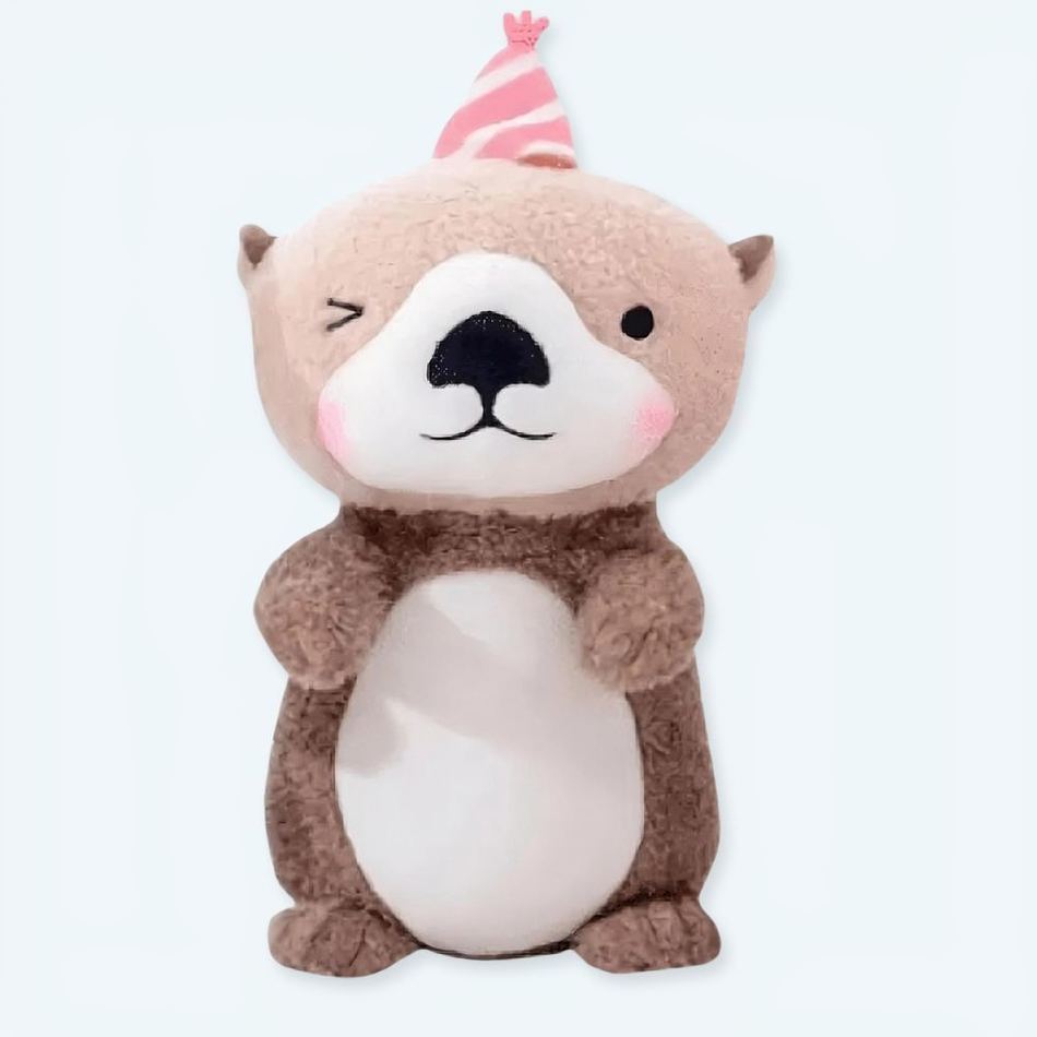 帽子をかぶったカワウソのぬいぐるみ、かわいい、柔らかい、子供へのプレゼント、The Plush Company