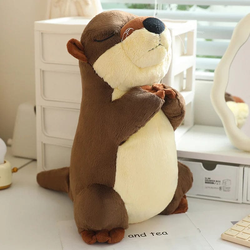かわいいカワウソのぬいぐるみ（閉じた状態）/ 50cm