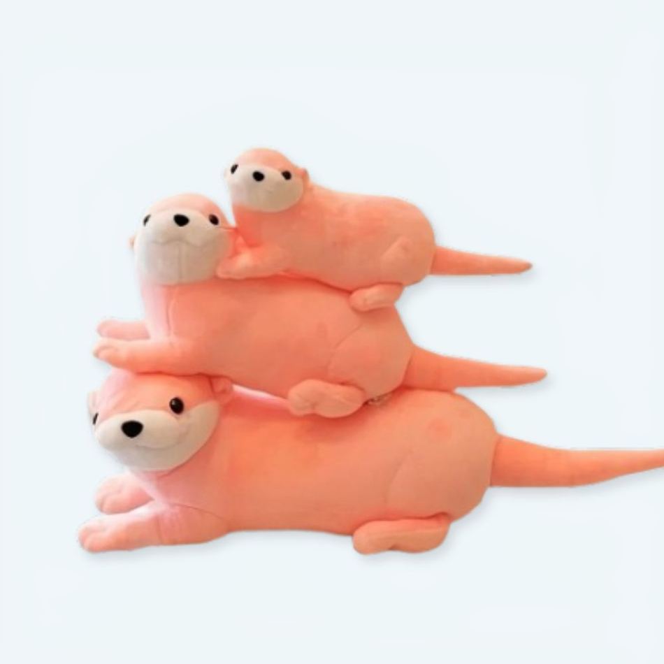 柔らかくて抱き心地の良いピンクのカワウソのぬいぐるみ（40cm）。お子様へのプレゼントに最適です。The Plush Company