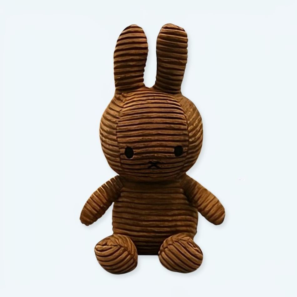 柔らかいリブ編みの茶色のミッフィーの子供用ぬいぐるみ - The Plush Company