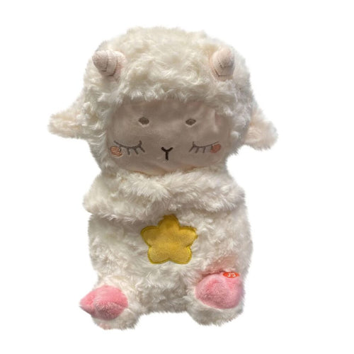 柔らかい羊のぬいぐるみ、子供の睡眠のための心地よい子守唄、白、The Plush Company