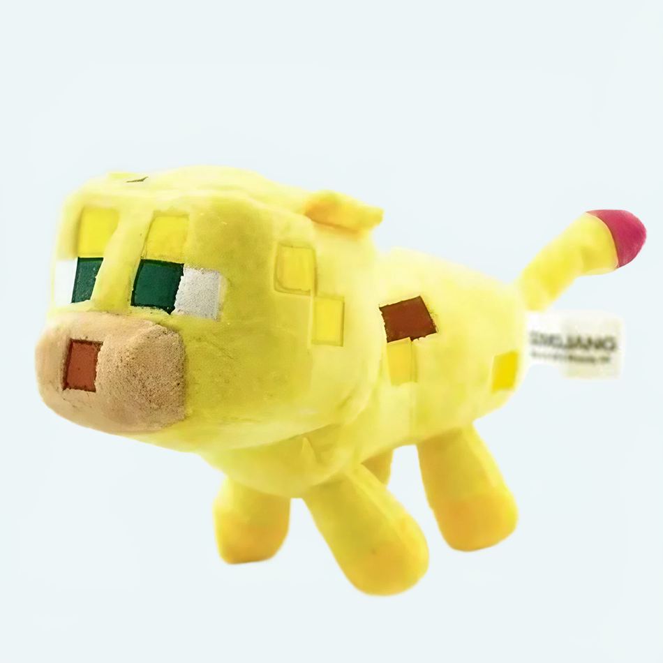 柔らかくて抱き心地の良いMinecraftオセロットのぬいぐるみ、子供向け、ファンタジーゲーム、The Plush Company