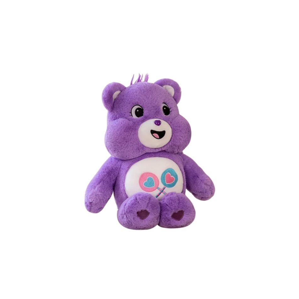 柔らかくて抱きしめたくなる、子供用ケアベアぬいぐるみ枕、カラフル、33cm / パープル、The Plush Company