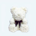 柔らかい白い花のテディベア、抱きしめたくなるようなナチュラルな装飾、40cm、The Plush Company