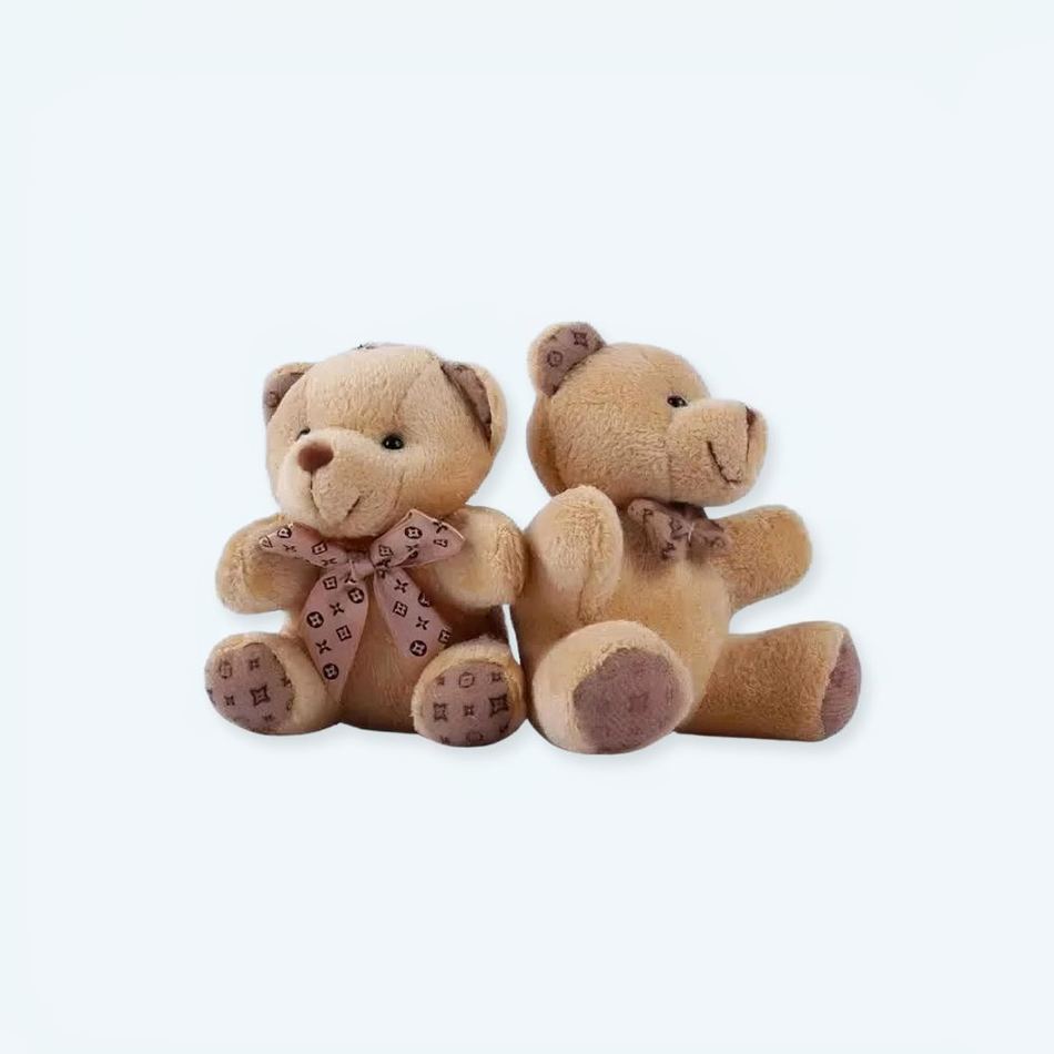 La Compagnie de la Peluche の柔らかくてかわいい茶色のクマのぬいぐるみキーチェーンアクセサリー