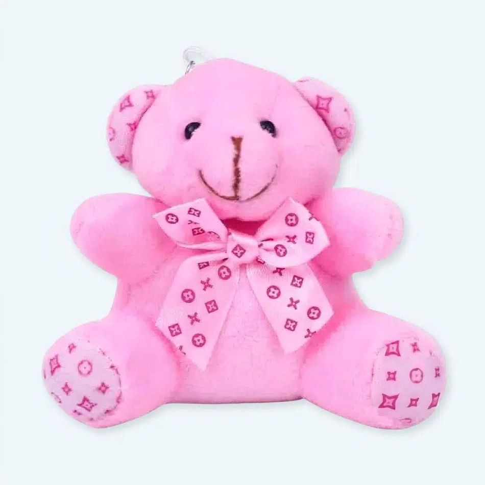 柔らかいピンクのテディベアのキーホルダー、かわいいアクセサリー、The Plush Company