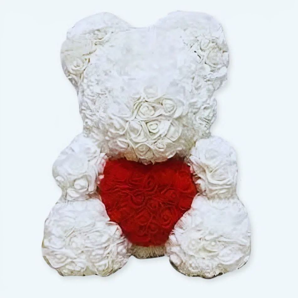 子供部屋用の柔らかいピンクと白のぬいぐるみテディベア