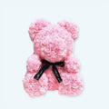 柔らかな花をあしらったピンクのテディベア、抱きしめたくなる、寝室の飾り、40cm、The Plush Company