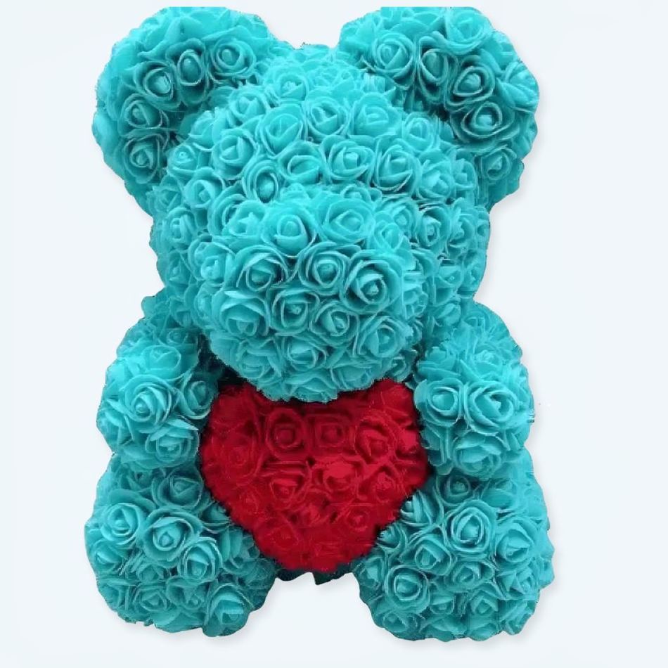 柔らかくて抱き心地の良いターコイズとピンクのテディベアは、お子様にぴったりで、La Compagnie de la Peluche からの素晴らしい贈り物です。