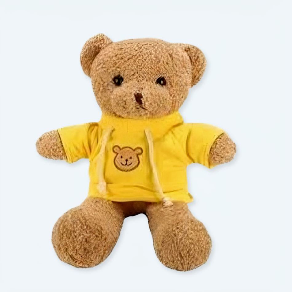 冬のお子様にぴったりの、ふわふわの黄色いテディベア。The Plush Company