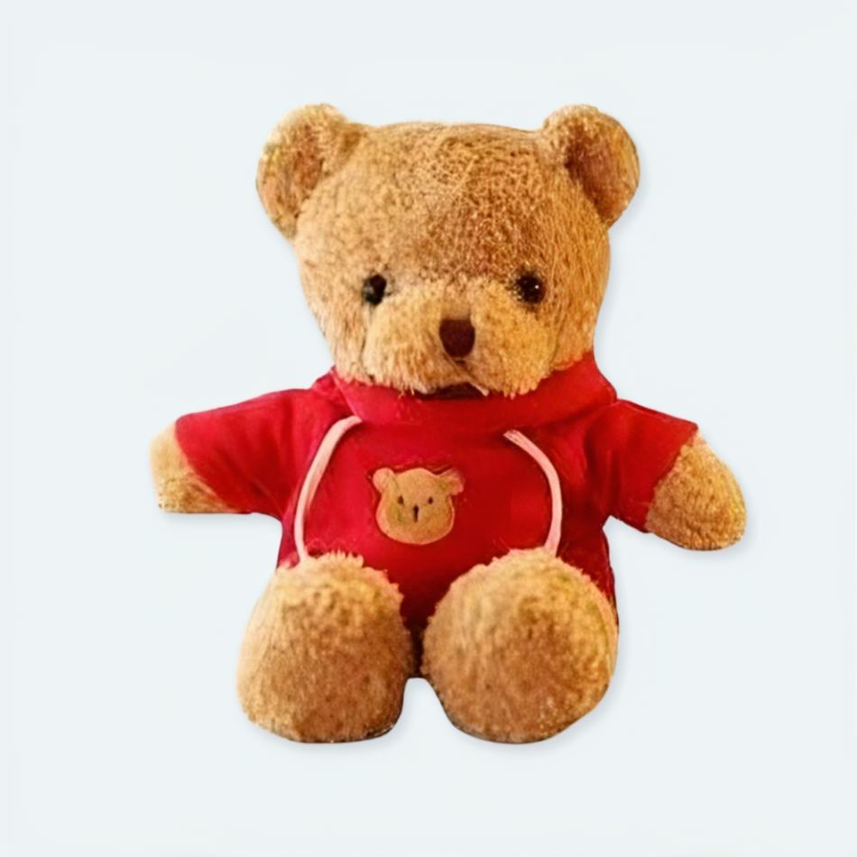 冬にぴったりの、柔らかくて暖かい、抱きしめたくなる赤いテディベア。The Plush Company