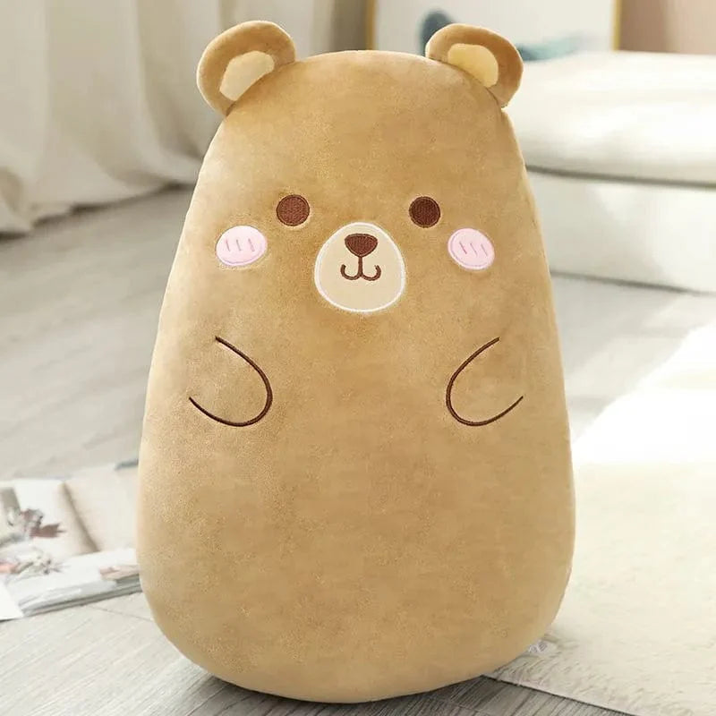 ピンクのほっぺたを持つスクイシュマロのテディベア