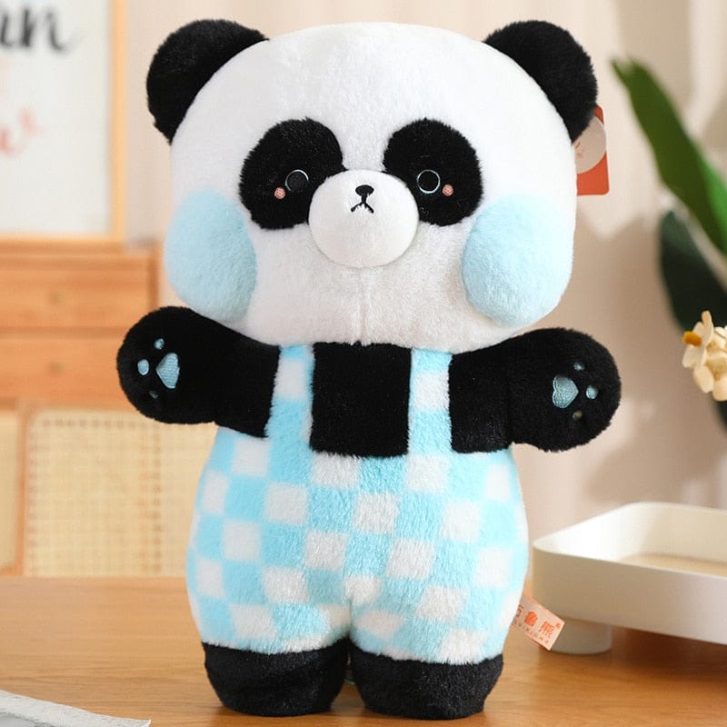 ふっくらほっぺのパンダのぬいぐるみ 30cm / ブルー
