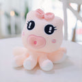 柔らかいピンクの綿のタコの子供用ぬいぐるみ、La Compagnie de la Peluche の海の色のかわいいおもちゃ