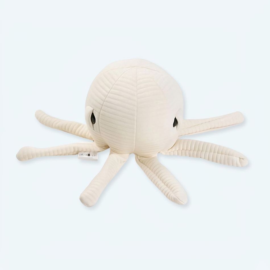 柔らかくて抱き心地の良いエクリュ色のタコのぬいぐるみ、航海の装飾、The Plush Company