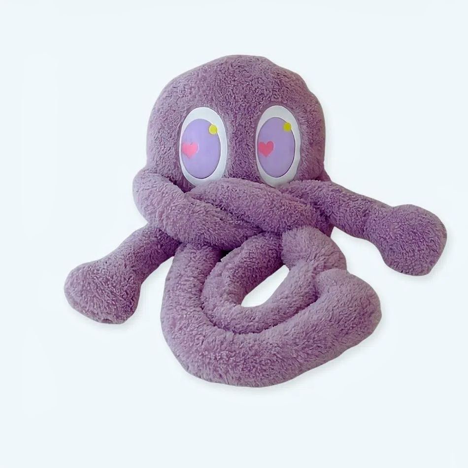 柔らかくて抱き心地の良い、子供用の巨大な紫色のタコのぬいぐるみ - The Plush Company