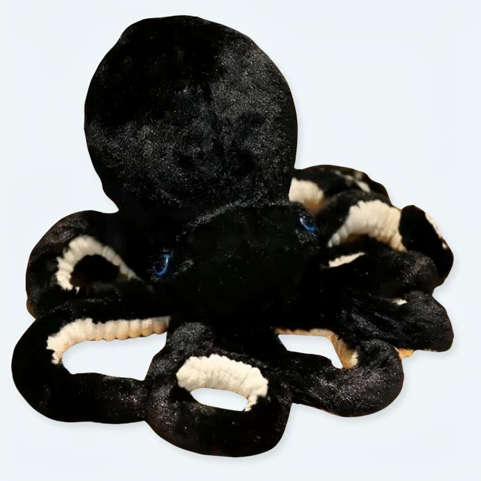 柔らかい黒タコのぬいぐるみ、海の抱擁、子供部屋、30cm、The Plush Company