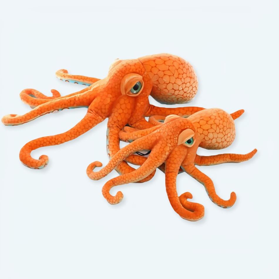 お子様のインテリアにぴったりな、柔らかくてリアルな海をテーマにしたタコのぬいぐるみ。The Plush Company