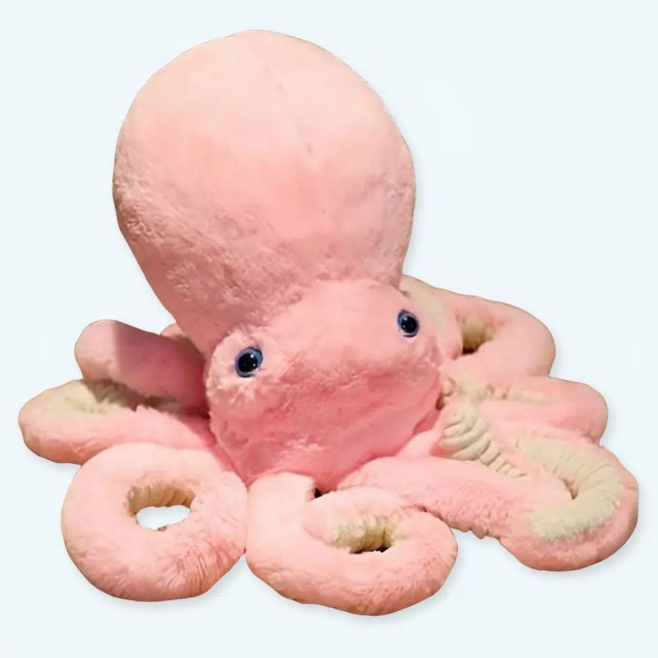 柔らかくて抱き心地の良いピンクのタコのぬいぐるみ、海をテーマにした子供用、30cm、The Plush Company