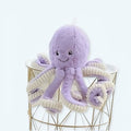 柔らかい紫色のタコのぬいぐるみ、子供用、かわいい海のデザイン、18cm、The Plush Company