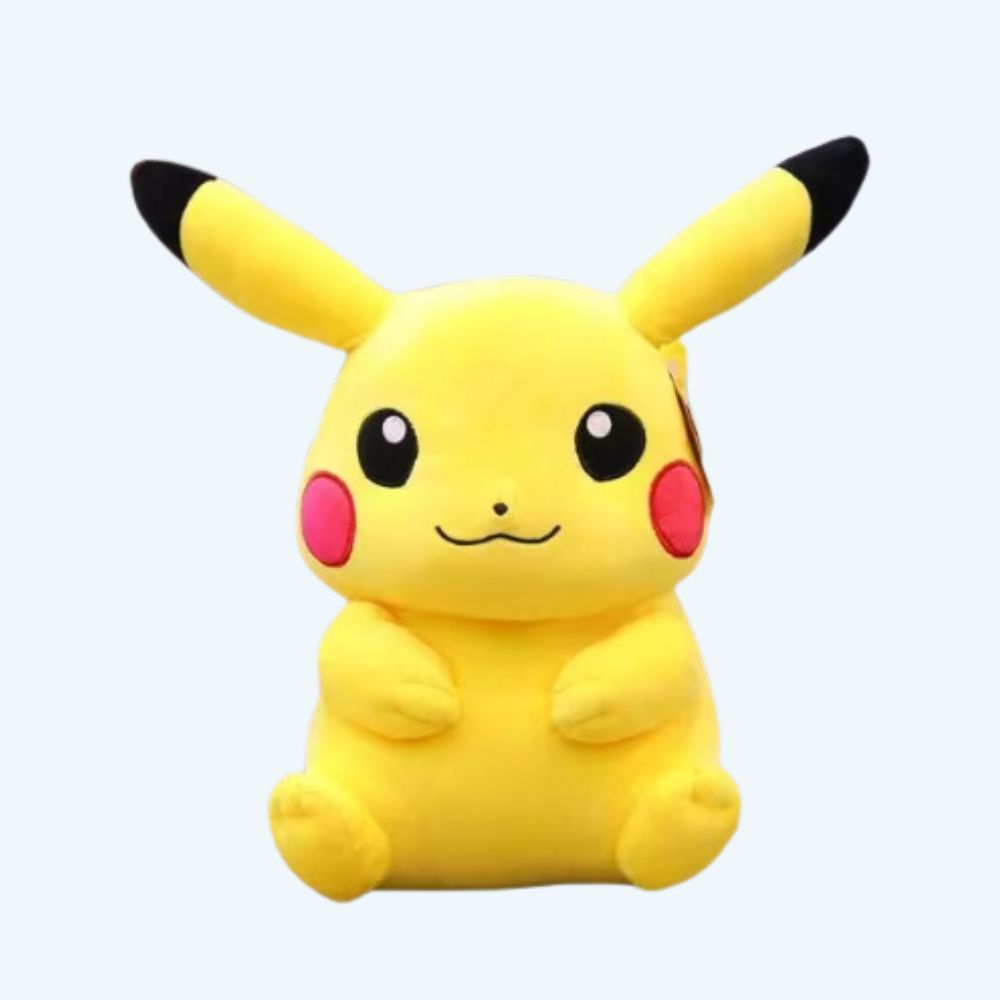 抱きしめて幸せになれる、巨大な光るピカチュウのぬいぐるみ