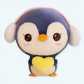 暖かい冬用耳カバー付きソフトブルーペンギンぬいぐるみ、20cm、The Plush Company
