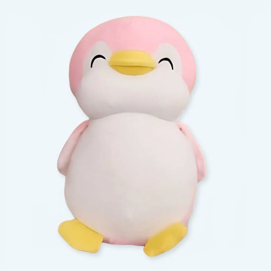 柔らかいピンクのペンギンのぬいぐるみ、30cm、お子様の冬の暖かいお供、La Compagnie de la Peluche製