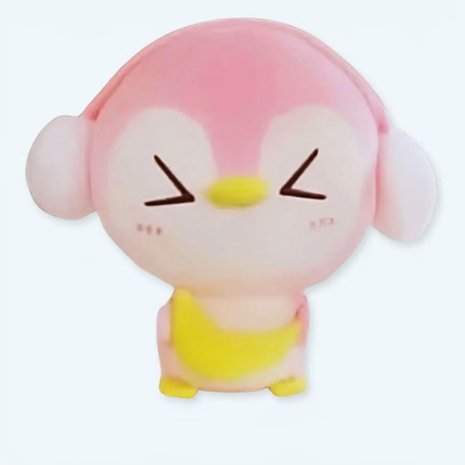 ふわふわの冬用耳あて付きソフトピンクのペンギンぬいぐるみ、20cm、The Plush Company