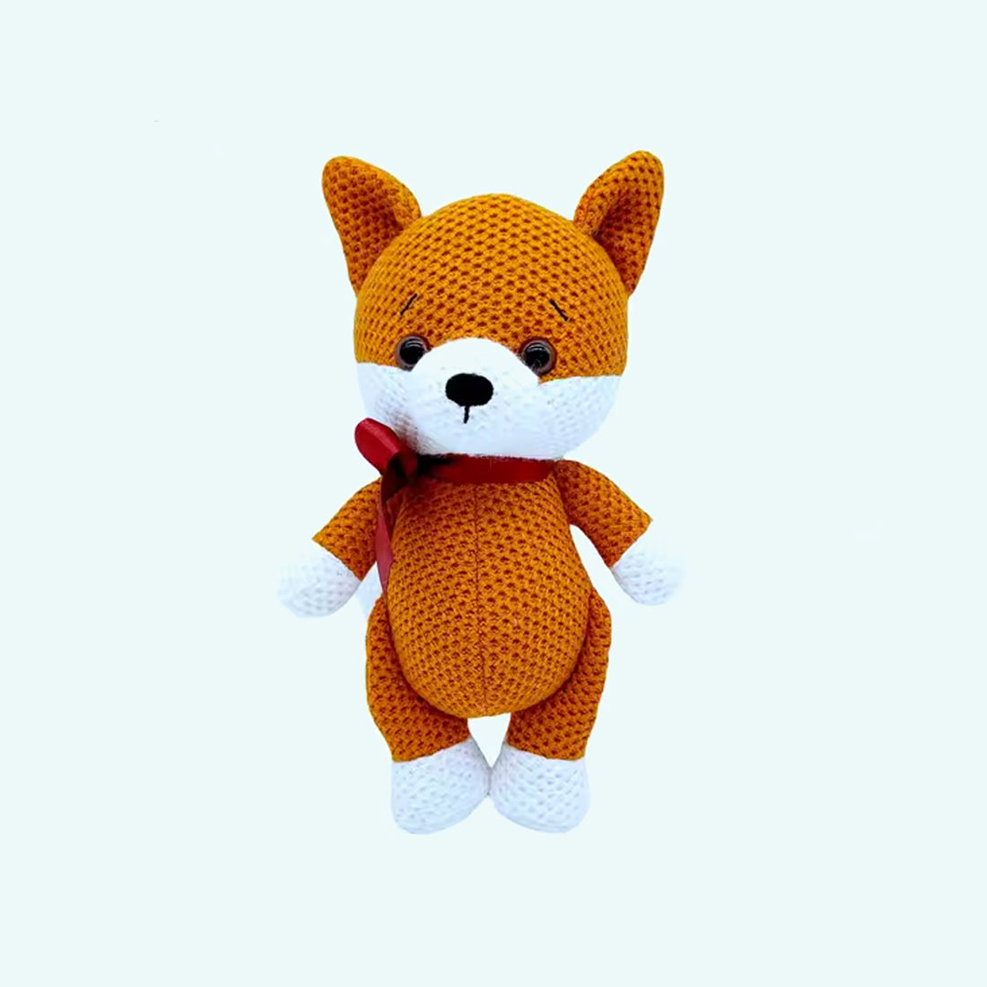 柔らかいかぎ針編みのキツネのぬいぐるみ、かわいい森の動物、The Plush Company