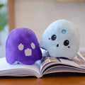 リバーシブルハロウィンゴーストぬいぐるみ、パープル/ホワイト / 13cm