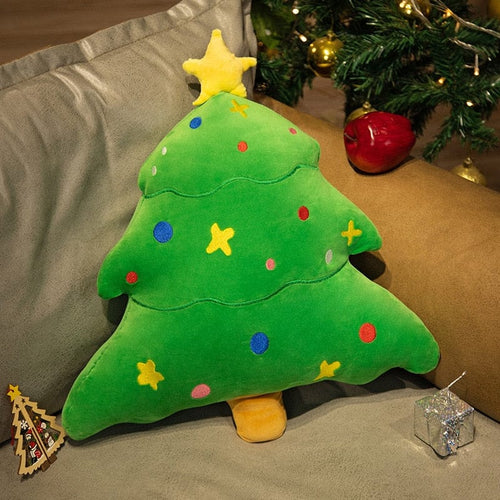 カラフルな緑のクリスマスツリーのぬいぐるみ