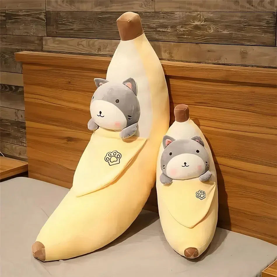 お部屋のインテリアにぴったりの、かわいい柔らかいバナナ柴犬ぬいぐるみ - The Plush Company