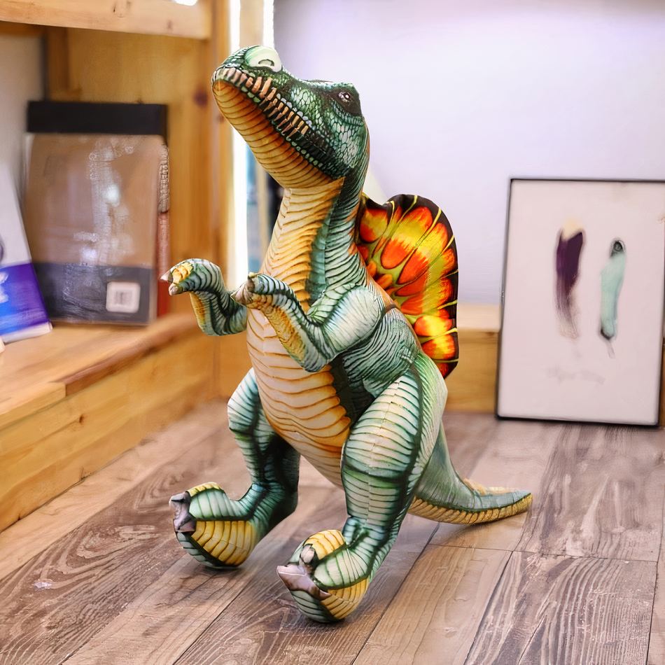 柔らかい緑色のスピノサウルスのぬいぐるみ恐竜、子供部屋用、100cm、The Plush Company
