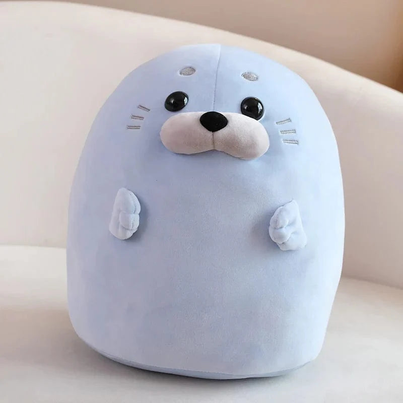 スクイッシュマロウ ぬいぐるみ カラフルシール ブルー / 40cm
