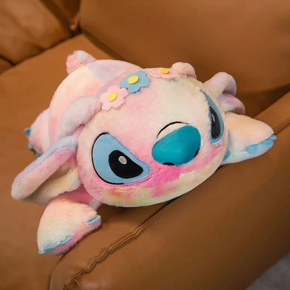 巨大で柔らかくて抱きしめたくなるスティッチエンジェルのぬいぐるみ、ピンクの部屋飾り、The Plush Company