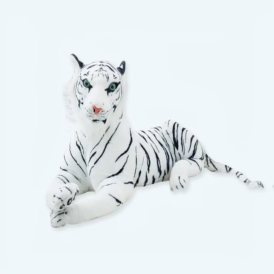 冬のお子様にぴったりの、巨大で柔らかくて抱きしめたくなるホワイトタイガーのぬいぐるみ - The Plush Company