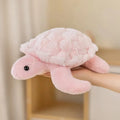 柔らかくてカラフルなピンクのカメのぬいぐるみ / 25cm